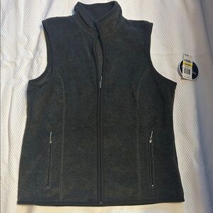 Karen Scott Charcoal Fleece Vest